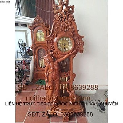 Đồng hồ cô tiên gỗ hương đá cao 2m3 -hàng loại 1 vân veo tuyển chọn. Giá yêu thương
