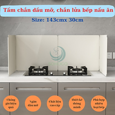 Tấm chắn bếp nấu ăn chống bắn dầu-Tấm chắn lửa bếp gas-Vách ngăn bếp mini gấp gọn - Tấm chắn nhiệt bếp gas