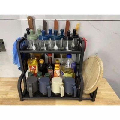Kệ Đựng Gia Vị Nhà Bếp Chữ B, Kệ Đựng Đồ Dùng Nhà Bếp, kệ gia vị 2 tầng tiện ích