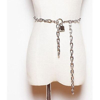 Thắt lưng nữ ổ khoá xích titan bản to độc đáo