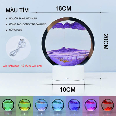 Tranh cát chảy 3D LED sáng tạo - Tranh cát giải nén để bàn Đếm ngược Trang Trí Nhà cửa - Quà lưu niệm - Giao Mầu Ngẫu Nhiên