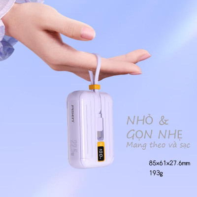 Sạc Dự Phòng Pisen Quick - POWERLink Tiny 22.5W 10000mAh (L & C) - Pisen TS-D326 - Màu Tím