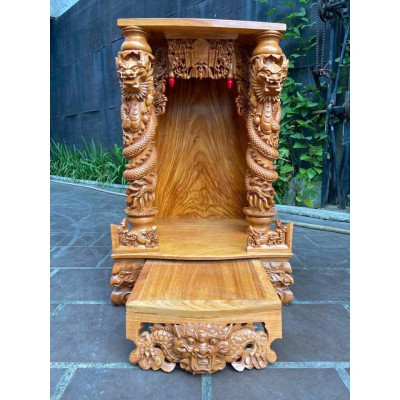 Bàn thờ thần tài Gõ Lào 60 x 98cm , bàn thờ ông địa cao cấp , hàng liền khối