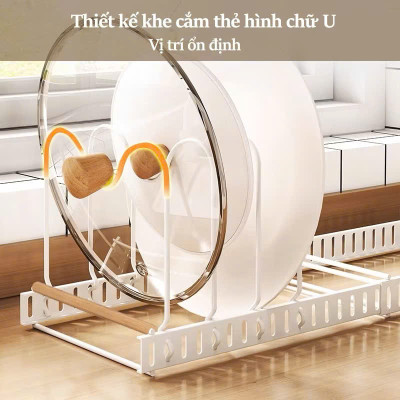 Kệ Để Nồi Chảo Đa Năng - Giá Úp Nồi Điều Chỉnh Độ Dài, Tiết Kiệm Không Gian, Kệ Nhà Bếp - HÀNG CHÍNH HÃNG MINIIN