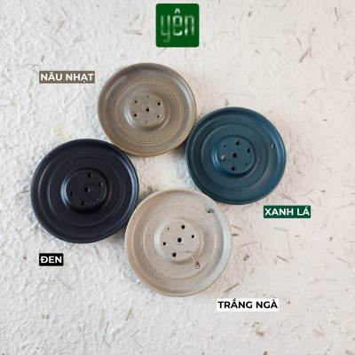 Đế Hứng Nhang Thảo Mộc Yên Bằng Gốm Tối Giản Phong Cách Thiền Nhật Đựng Tàn Nhang