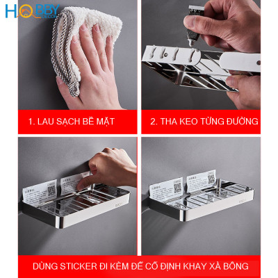Kệ đựng xà phòng loại lớn inox 304 dán tường Hobby Home Decor SB6