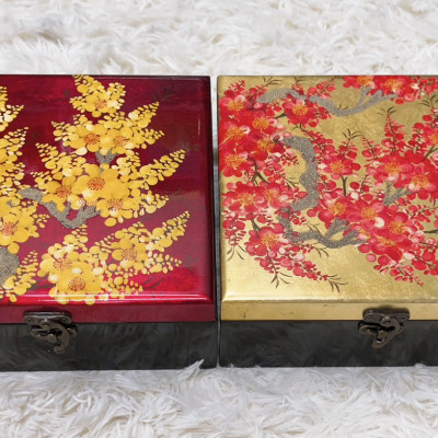 Hộp Trang Sức Sơn Mài Cao Cấp size 20x20 cm