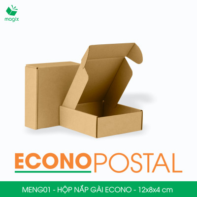 MENG01 - 12x8x4 cm - 60 Hộp carton nắp gài đóng hàng giá rẻ, hộp gói hàng, hộp quà thời trang