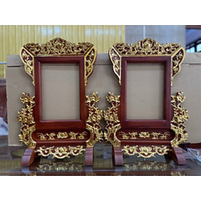 Khung ảnh thờ cúng bằng gỗ gõ đỏ kt lồng ảnh 21×31cm