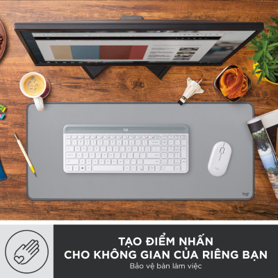 Thảm trải bàn làm việc Logitech Studio Series - Đế cao su chống trượt, lướt dễ dàng, bề mặt chống đổ tràn, bền bỉ, nhỏ gọn, hiện đại – Hàng Chính Hãng