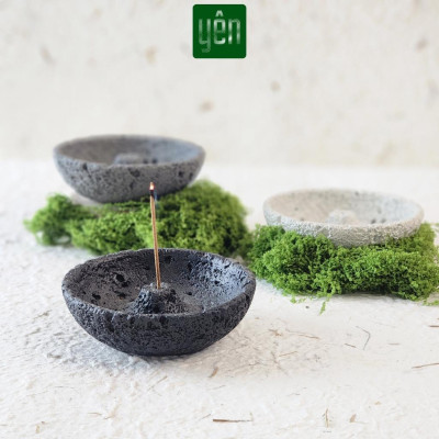 Đế Hứng Nhang Thảo Mộc Bằng Đá Phong Cách Wabi Sabi Trang Trí Nhà Bàn Thờ Thiền