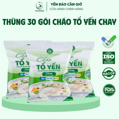 Yến Đảo - Thùng 30 Gói Cháo Yến Chay Chất Lượng Giàu Dinh Dưỡng Ăn Liền Tiện Lợi