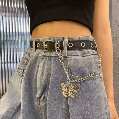 Chain xích cánh bướm đeo đai quần đeo thắt lưng phụ kiện unisex cool phong cách hip hop punk