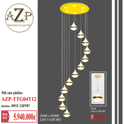ĐÈN THẢ TRẦN / ĐÈN THÔNG TẦNG TRANG TRÍ PHÒNG KHÁCH / PHÒNG NGỦ / CẦU THANG / KHÔNG GIAN SANG TRỌNG AZP-TTG04 / AZP-TTG03 phong cách đương đại, hàng nhập khẩu AZP
