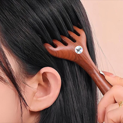 Lược Gỗ Đàn Hương 1 Đầu Chải Massage Da Đầu Al14397