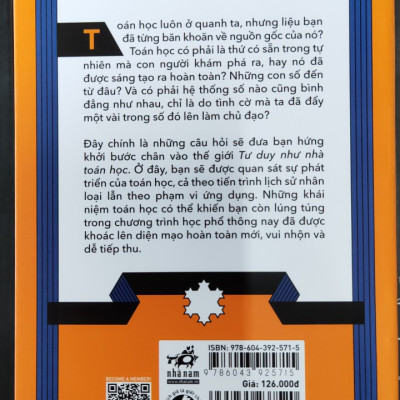Tư Duy Như Nhà Toán Học - Nắm Bắt Sự Diệu Kỳ Của Con Số Và Hình Mẫu Toán Học -  Anne Rooney -  Trần Ngọc Ngân Hà, Đỗ Minh Triết (dịch) - (bìa mềm)