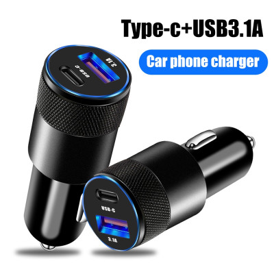Tẩu Sạc Nhanh 15W 2 cổng USB Type-C Màu Đen Đa Năng Cho Xe Hơi Ô Tô  [ Miếng Lót chuột ]