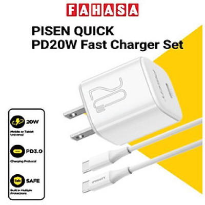 Sạc Nhanh Pisen Quick - Mr White Tiny USB-C 20W - Pisen CC1000