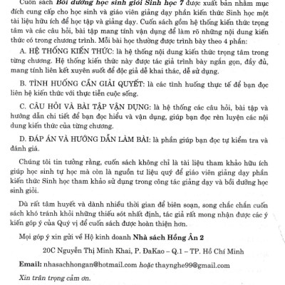 Bồi Dưỡng Học Sinh Giỏi Sinh Học 7 (Dùng Chung Cho Các Bộ SGK Hiện Hành) - HA