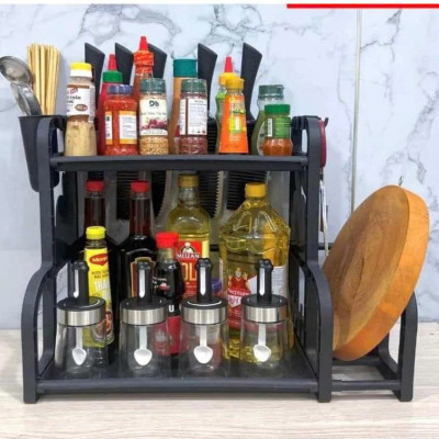 Kệ Đựng Gia Vị Nhà Bếp Chữ B, Kệ Đựng Đồ Dùng Nhà Bếp, kệ gia vị 2 tầng tiện ích