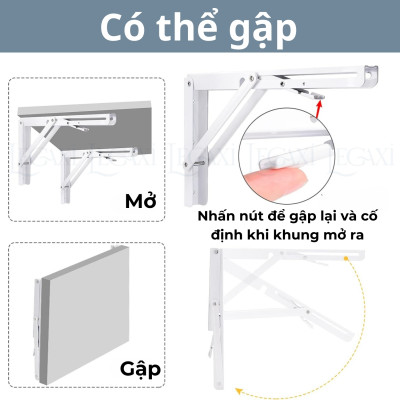 Giá Đỡ Bản Lề Gập, Giá Ke Góc Gập Đỡ Bàn Chữ K Gấp Gọn Treo Tường Pát Ke Đỡ Khay Kệ Nhà Bếp Phòng Khách Legaxi