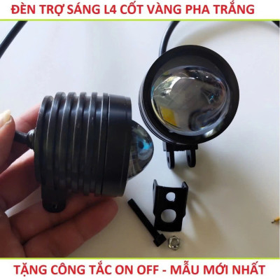 Đèn Trợ Sáng Xe Máy Bi Cầu 2 Màu L4 T20 – Siêu Sáng, Gom Xa, Lắp Mọi Dòng Xe