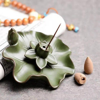 Đĩa cắm nhang hoa gốm nghệ thuật hàng xuất