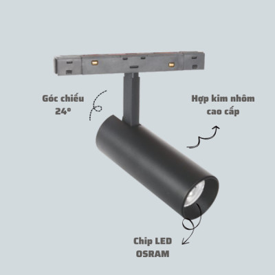 Đèn ray nam châm Spotlight thông minh 12W/20W , Điều chỉnh độ sáng (Dimmable), Điều khiển qua App điện thoại và Remote