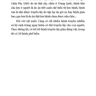Nông Nghiệp Xanh Và Sạch - Bệnh Lây Truyền Giữa Động Vật Và Người