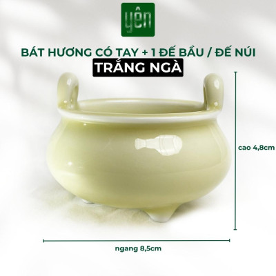 Bát Hương Bát Nhang Thảo Mộc Yên Bằng Sứ Cao Cấp Cao 5cm Size Vừa Màu Sắc Phong Thủy Trang Trí Bàn Thờ Dâng Hương