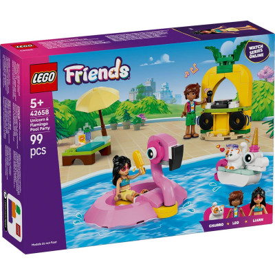 Đồ Chơi Lắp Ráp Bữa Tiệc Hồ Bơi Của Kỳ Lân Và Hồng Hạc - Lego Friends 42658 (99 Mảnh Ghép)