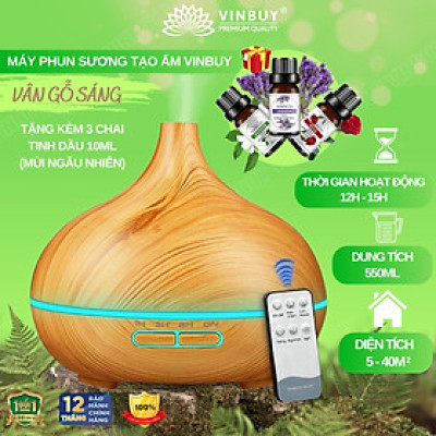 Máy phun sương tạo độ ẩm không khí dung tích lớn 550ml - cấp ẩm cho da, phòng điều hòa, khuếch tán tinh dầu - Chĩnh Hãng - VinBuy