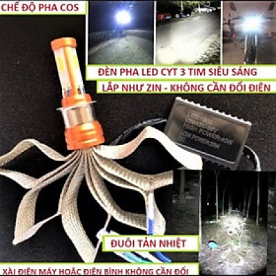 ĐÈN PHA LED 3 TIM SIÊU SÁNG LẮP XE MÁY ÔTÔ MẪU MỚI RA CHẤT LƯỢNG