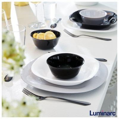 Bát (chén) ăn cơm thủy tinh Luminarc Carine màu đen 12cm H4998 | Hàng chính hãng