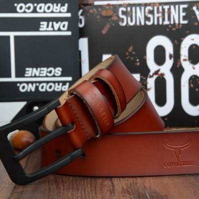 Thắt Lưng Da Bò Chính hãng COWATHER XF010 Nâu Vàng