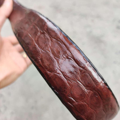 Dây Nịt Nam Da Bụng Hông Cá Sấu Rất Mềm Và Bền TS124B (mặt bạc)