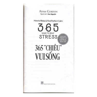 Sách - 365 "Chiêu" Vui Sống - Đánh Bại Stress Và Sống Bình Tâm