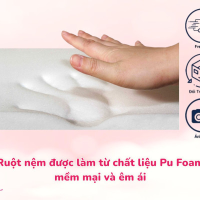 Topper Foam Kingroll Cao Cấp Dày 5cm Có Thun Ràng Đủ Size Giao Màu Ngẫu Nhiên (Tặng Kèm Drap Nệm)