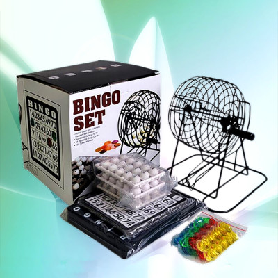  Bộ Đồ Chơi Lô Tô Bingo 75 Số Lồng Sắt Xịn - Lồng Quay Loto Xổ Số