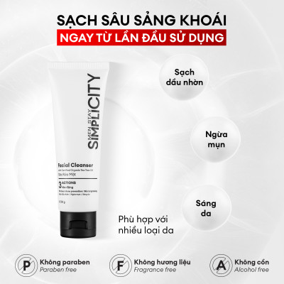 Bộ đôi giảm mụn sưng viêm Men Stay Simplicity cho nam Zinc PCA 1% + Terpineol-4 100g + 30ml