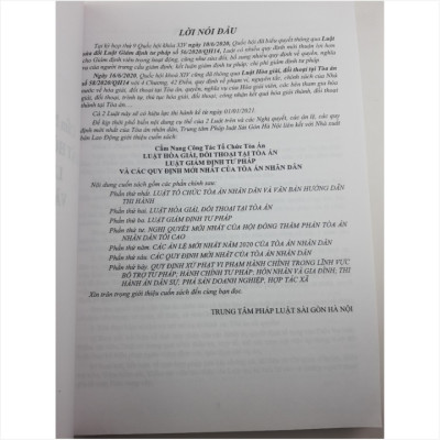 Sách Cẩm Nang Công Tác Tổ Chức Tòa Án - Luật Hòa Giải, Đối Thoại Tại Tòa Án - Luật Giám Định Tư Pháp Và Các Quy Định Mới Nhất Của Tòa Án Nhân Dân - V1796D