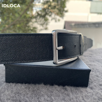 Thắt lưng nam cao cấp IDLOCA - 2 mặt da bò nâu và đen, đầu xoay hợp kim nhập khẩu (dây nịt nam)