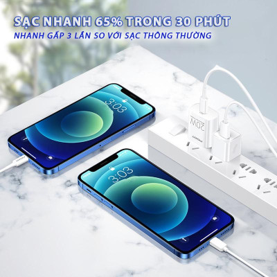 Bộ Sạc Nhanh Mr White USB-C 20W CL1000 Lightning - Pisen TS-C135