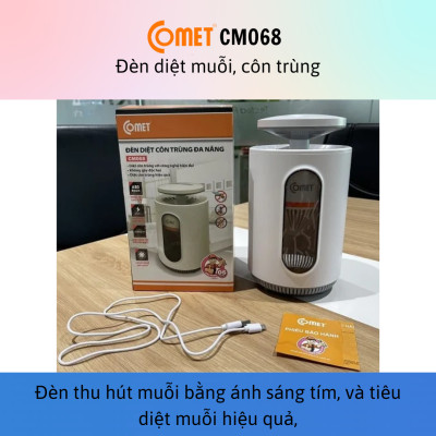 Đèn diệt muỗi đa năng 3 trong 1 Quạt-Lưới điện-Tia cực tím Comet CM068 – Hàng chính hãng