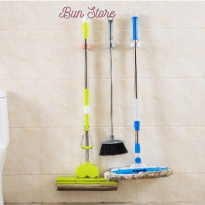Móc dán tường kẹp giữ cây lau nhà, móc dính tường treo chổi chịu lực tốt Miếng dính tường đa năng siêu chắc