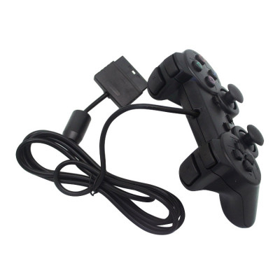 Tay cầm PS2 đen có rung PlayStation PC - Cáp chuyển cổng PS2 sang USB cho PC máy tính bàn laptop - chuyên đá pes - game hành động - miếng lót chuột