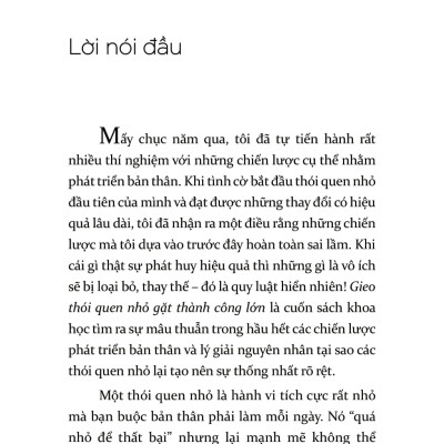 Sách Gieo Thói Quen Nhỏ, Gặt Thành Công Lớn