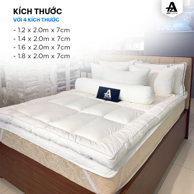Topper Tấm Làm Mềm Nệm - Lông Ngỗng Nhân Tạo, 100% Cotton Cao Cấp A2Z Home