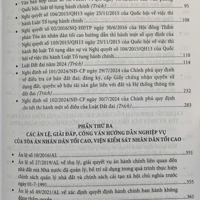 Kỹ năng giải quyết vụ án hành chính trong lĩnh vực Quản lý đất đai và thực tiễn xét xử của Tòa án nhân dân (Tái bản lần thứ nhất, có sửa đổi, bổ sung theo luật đất đai 2024) 