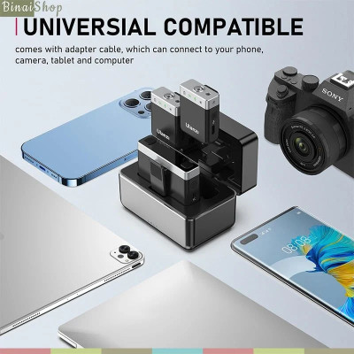 Ulanzi AM18 - Micro Cài Áo Không Dây Kênh Đôi Cho Máy Ảnh, Điện Thoại, Bộ Nhớ Trong 8GB, Thời Lượng Pin 20 Giờ - Hàng chính hãng